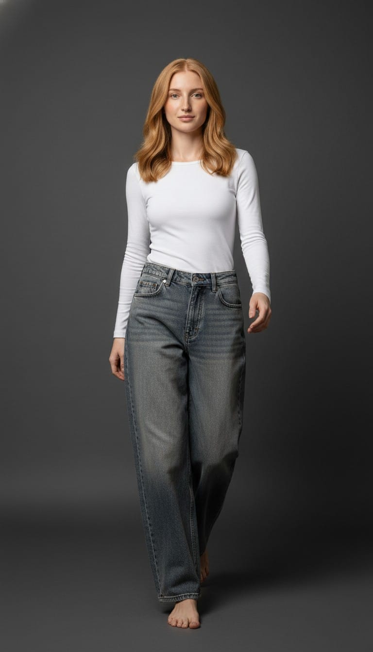 В белой майке и джинсах — 4