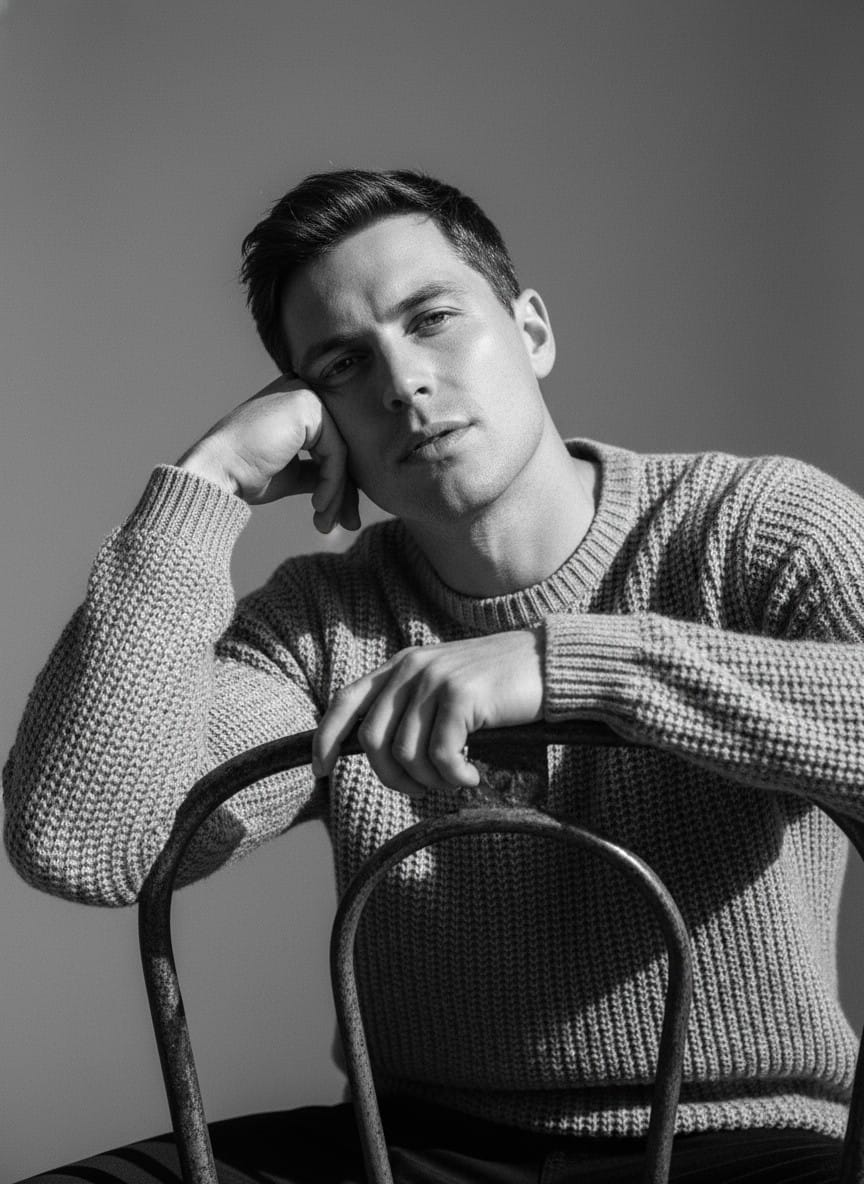 Чёрно-белый кинематографичный портрет