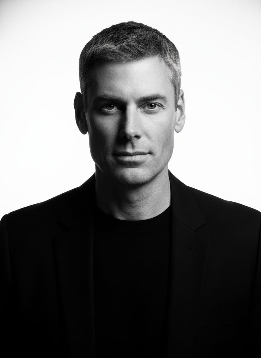 Чёрно-белый редакционный портрет